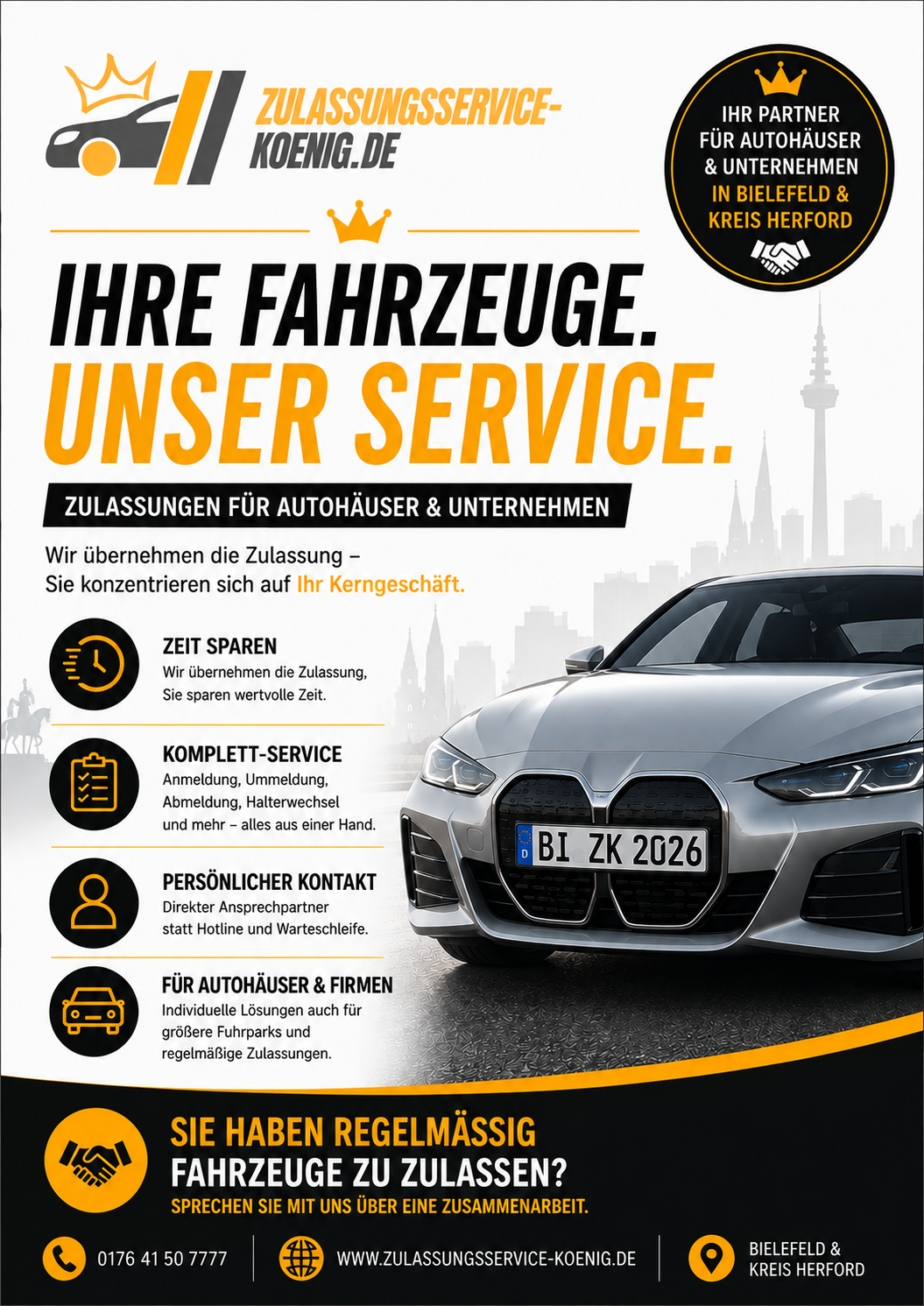 Zulassungsservice König für Autohäuser und Unternehmen