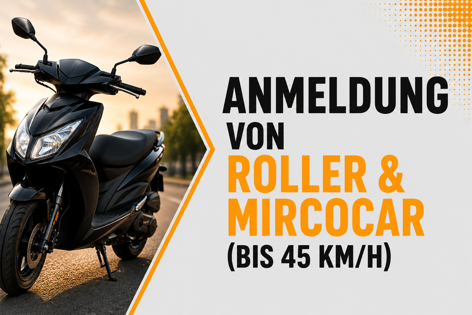 Anmeldung von Moped, Roller &amp; Microcar (bis 45 km/h)